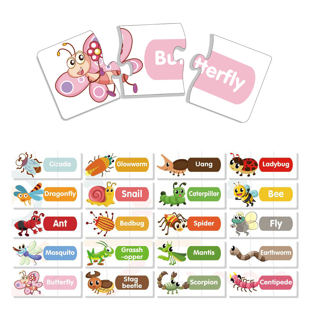 LITTLE STORY 20 - in - 1 Matching Puzzle Educational & Fun Game - Insects