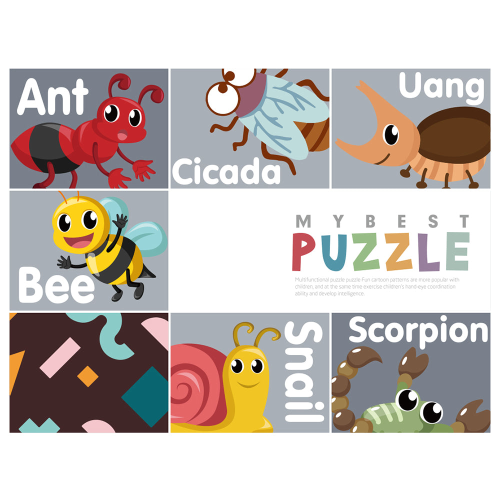 LITTLE STORY 20 - in - 1 Matching Puzzle Educational & Fun Game - Insects