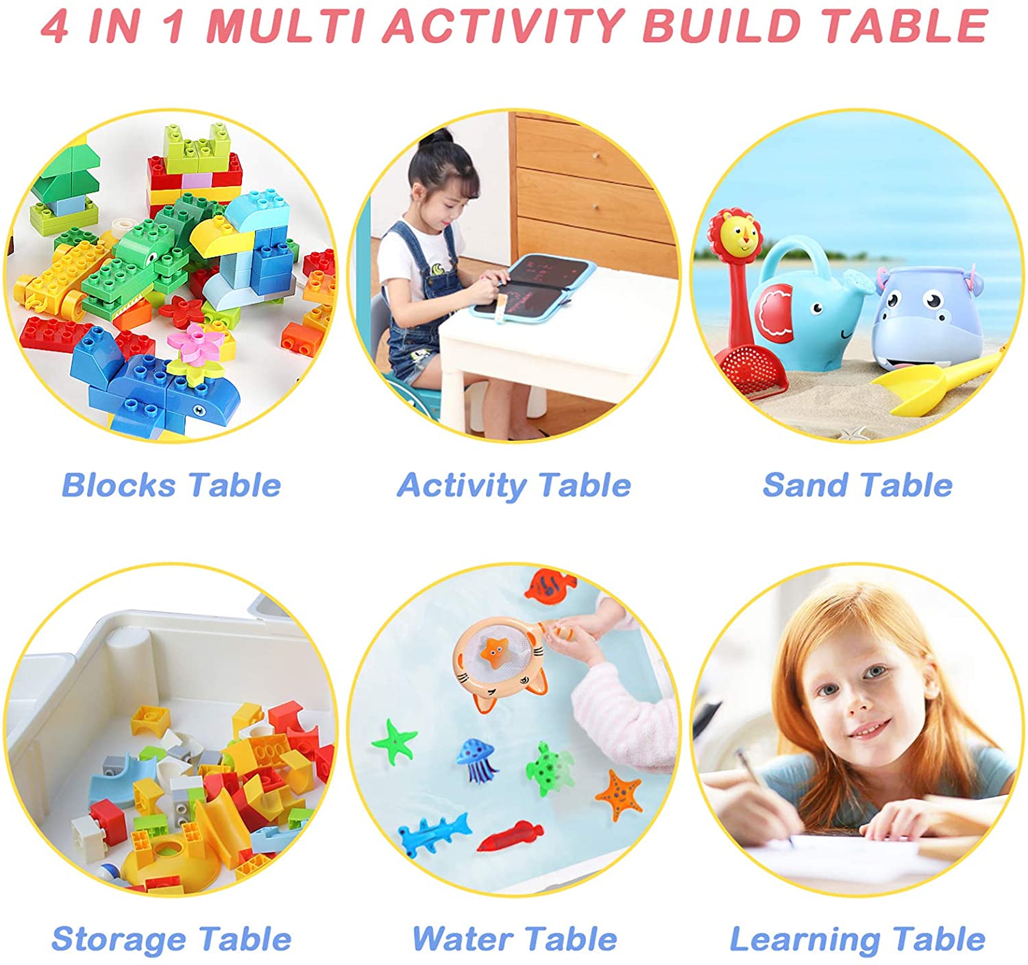 LITTLE STORY 4in1 Activity and Block Table w/t 50 Blocks - L