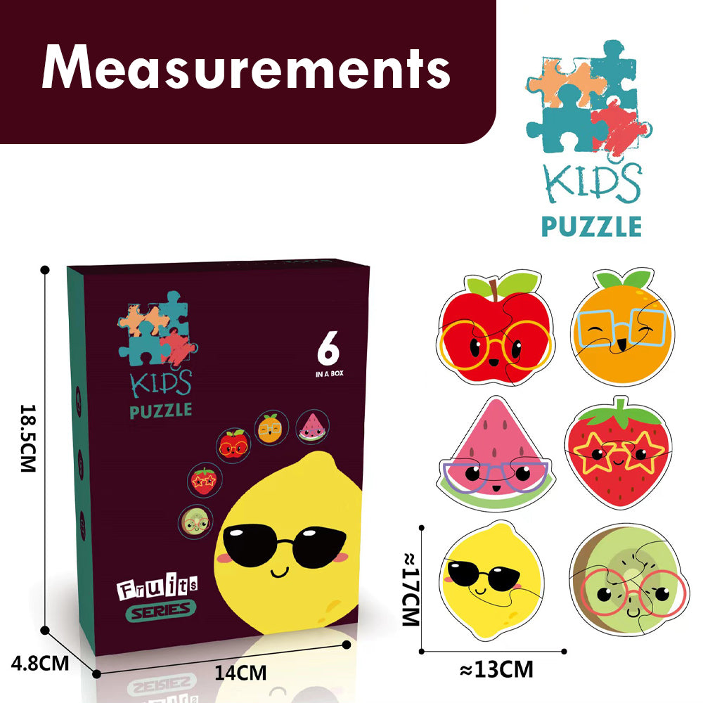 LITTLE STORY 6 - in - 1 Matching Puzzle Educational & Fun Game - Fruits