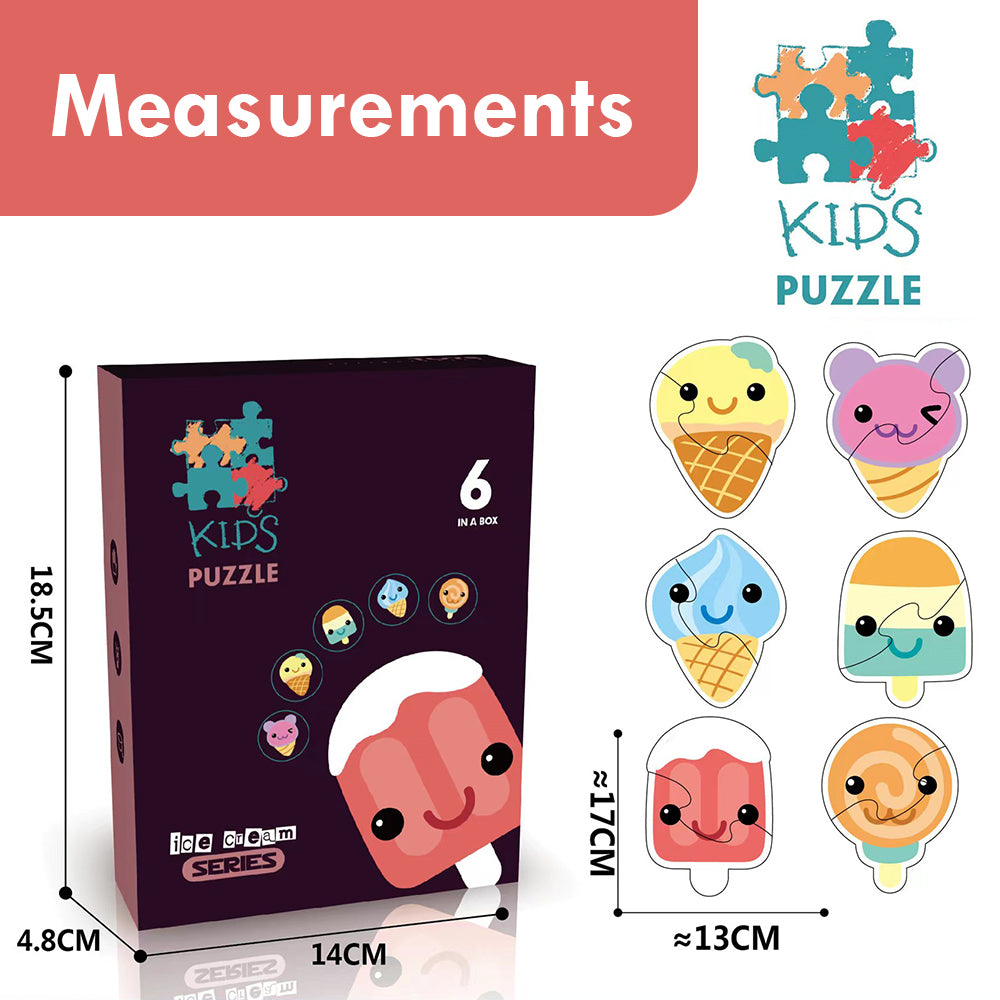 LITTLE STORY 6 - in - 1 Matching Puzzle Educational & Fun Game - Ice Cream