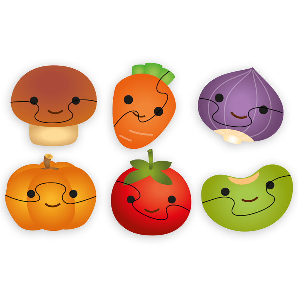 LITTLE STORY 6 - in - 1 Matching Puzzle Educational & Fun Game - Vegetables