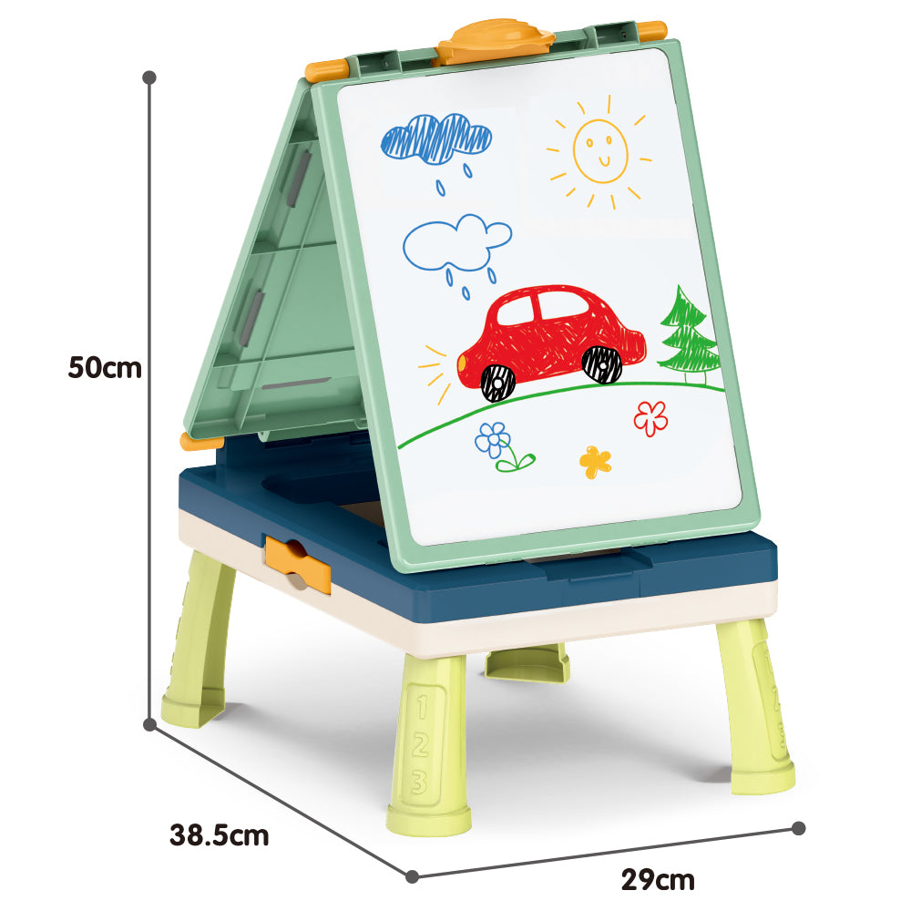 LITTLE STORY Artist Double Sided Handbag Drawing Board (31 Pcs) W/Board Game - Green