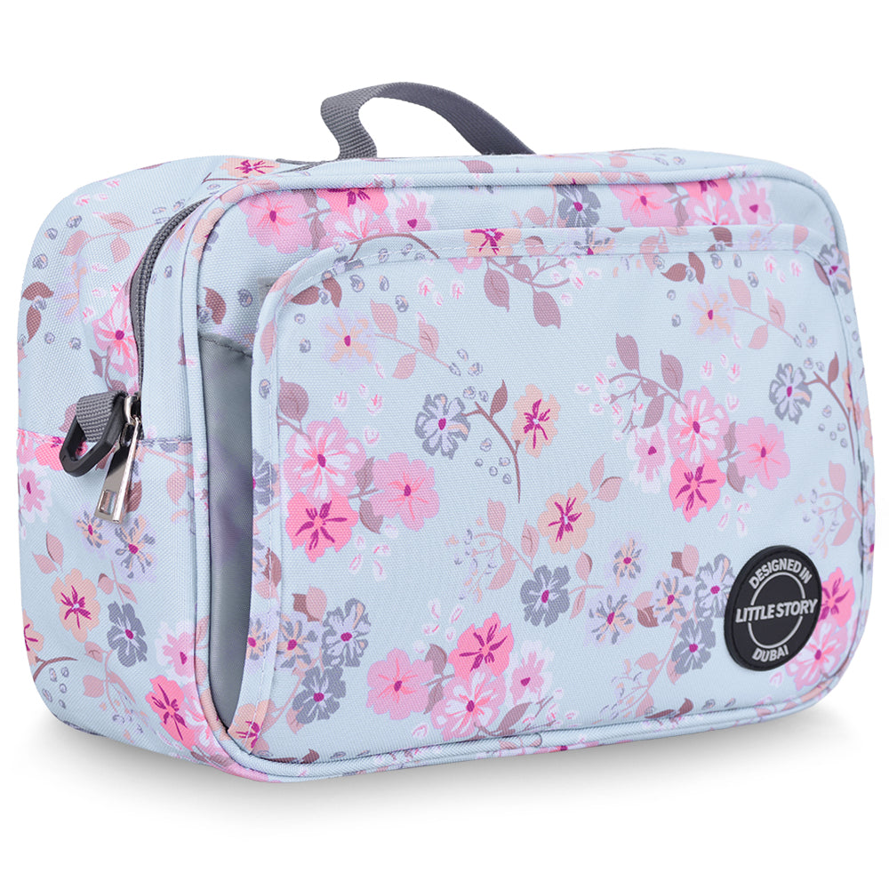 LITTLE STORY Baby Diaper Changing Clutch Kit - Floral Grey