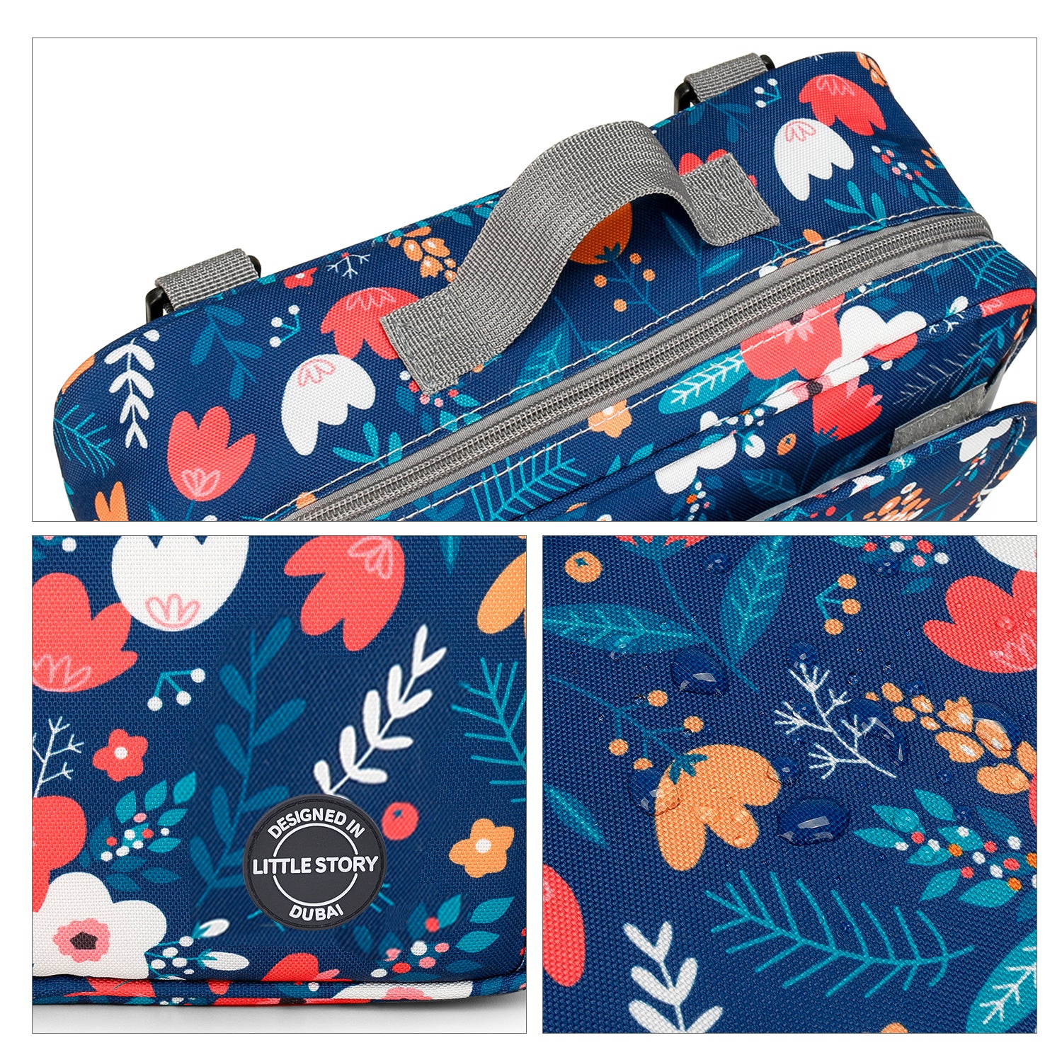 LITTLE STORY Baby Diaper Changing Clutch Kit - Floret Blue