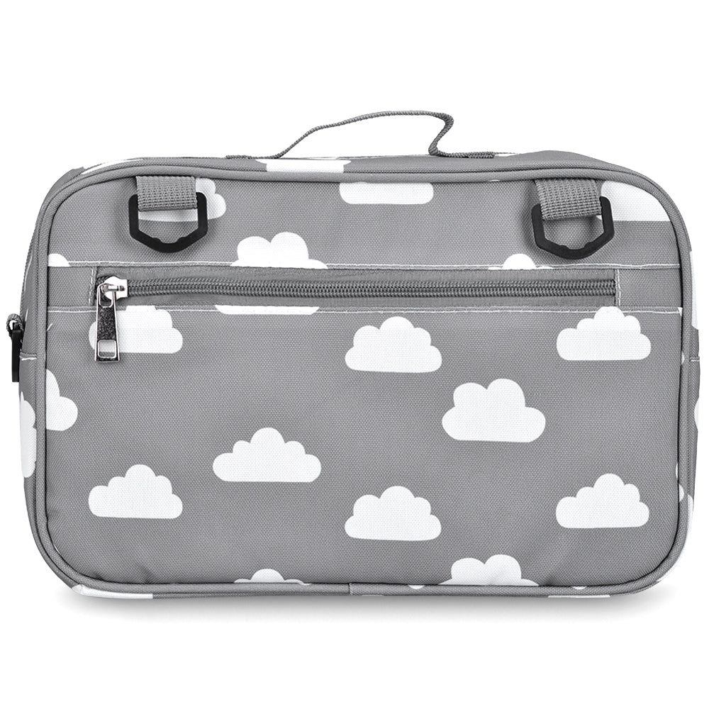 LITTLE STORY Baby Diaper Changing Clutch Kit - Grey Clouds