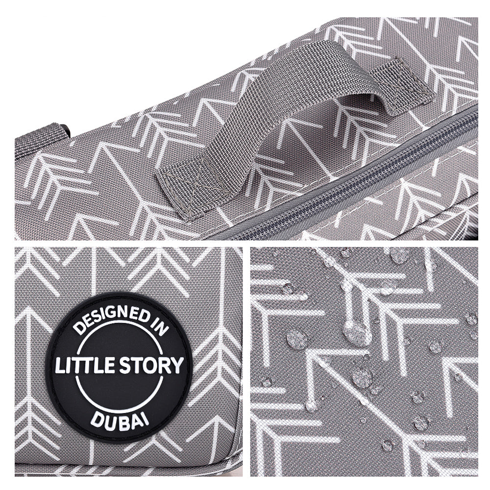 LITTLE STORY Baby Diaper Changing Clutch Kit - Melange Grey