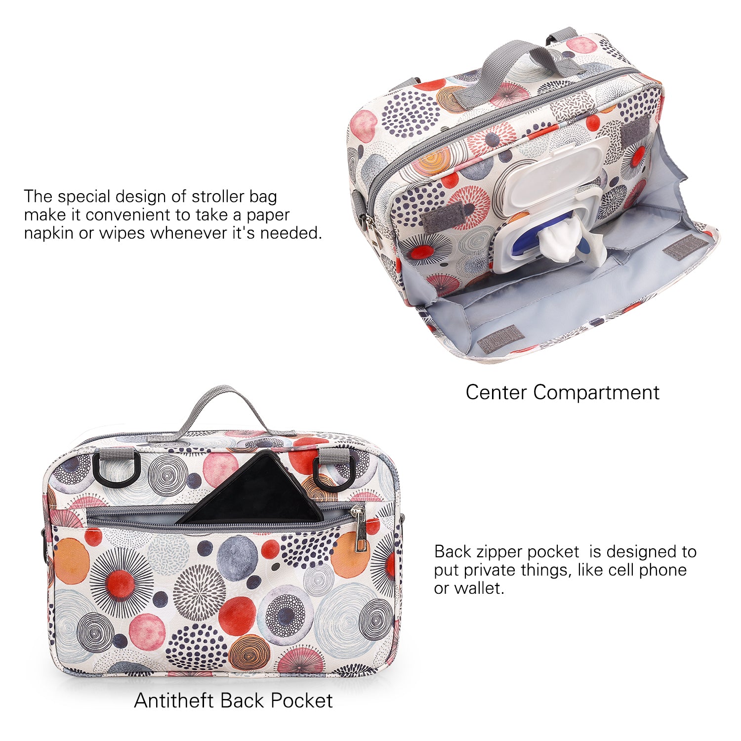 LITTLE STORY Baby Diaper Changing Clutch Kit - Multicolored