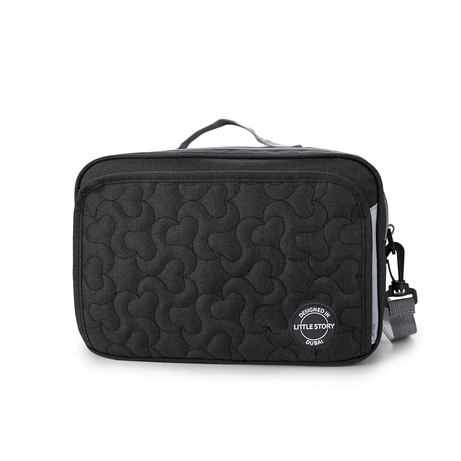 LITTLE STORY Baby Diaper Changing Clutch Kit - Quilted Black