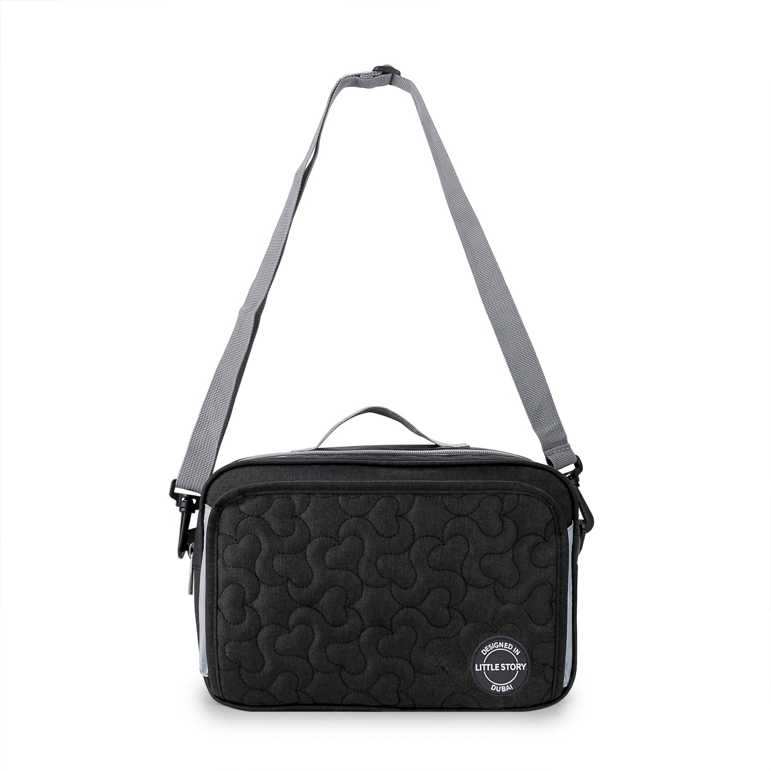 LITTLE STORY Baby Diaper Changing Clutch Kit - Quilted Black