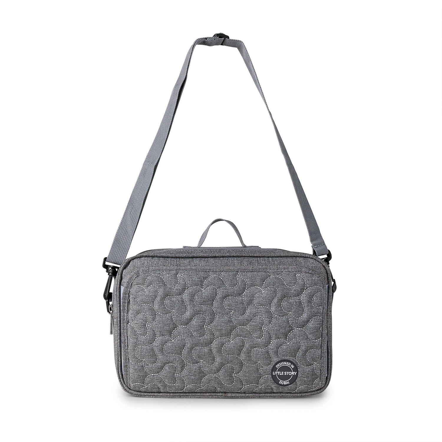 LITTLE STORY Baby Diaper Changing Clutch Kit - Quilted Grey