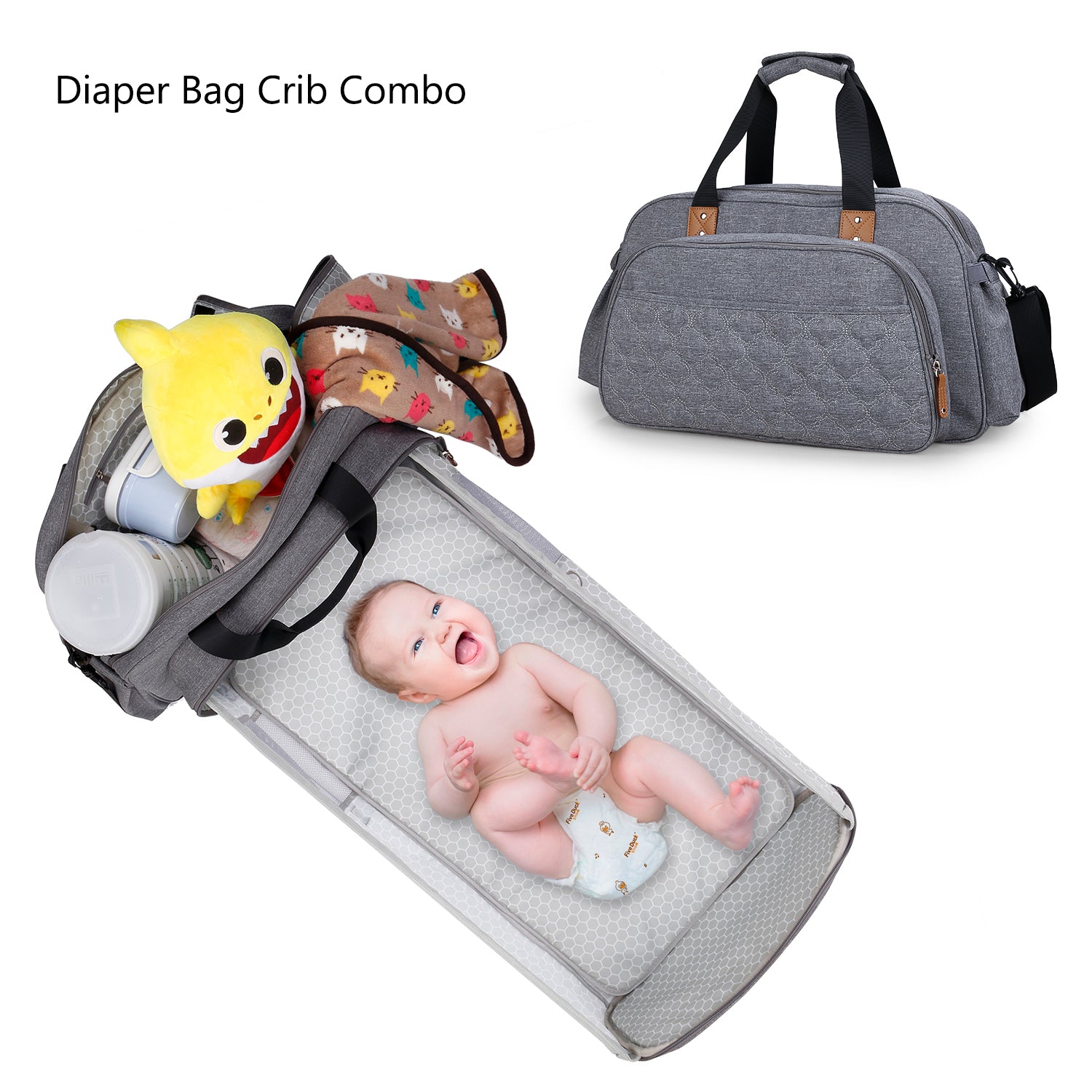 LITTLE STORY Bed in a Bag Quilted - Grey