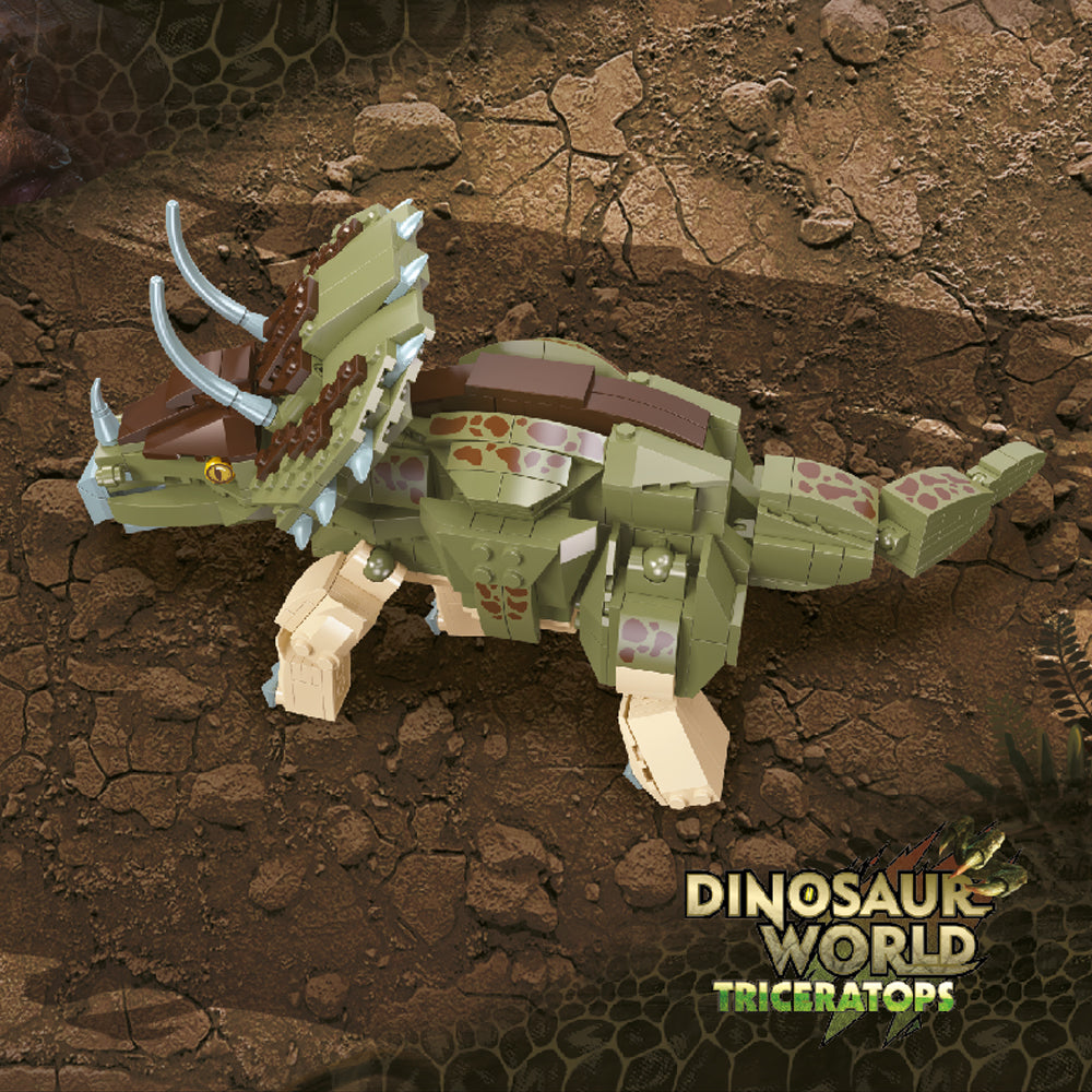 LITTLE STORY Block (Leg Godt) Toy Dinosaurs World - Triceratops (410 Pcs)