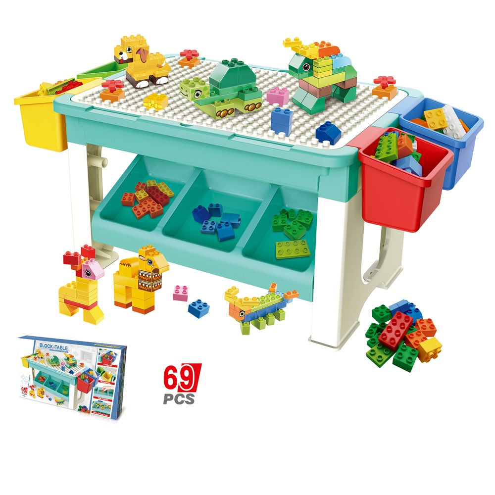 LITTLE STORY Blocks 3 in 1 Activity Table w/t 59 Blocks