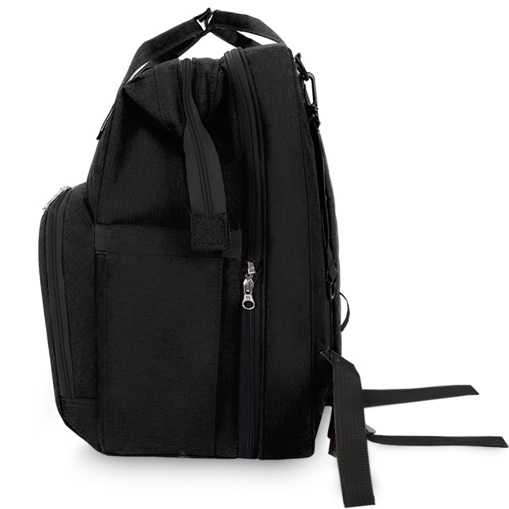 LITTLE STORY - Diaper bag wt portable bassinet bed - Black