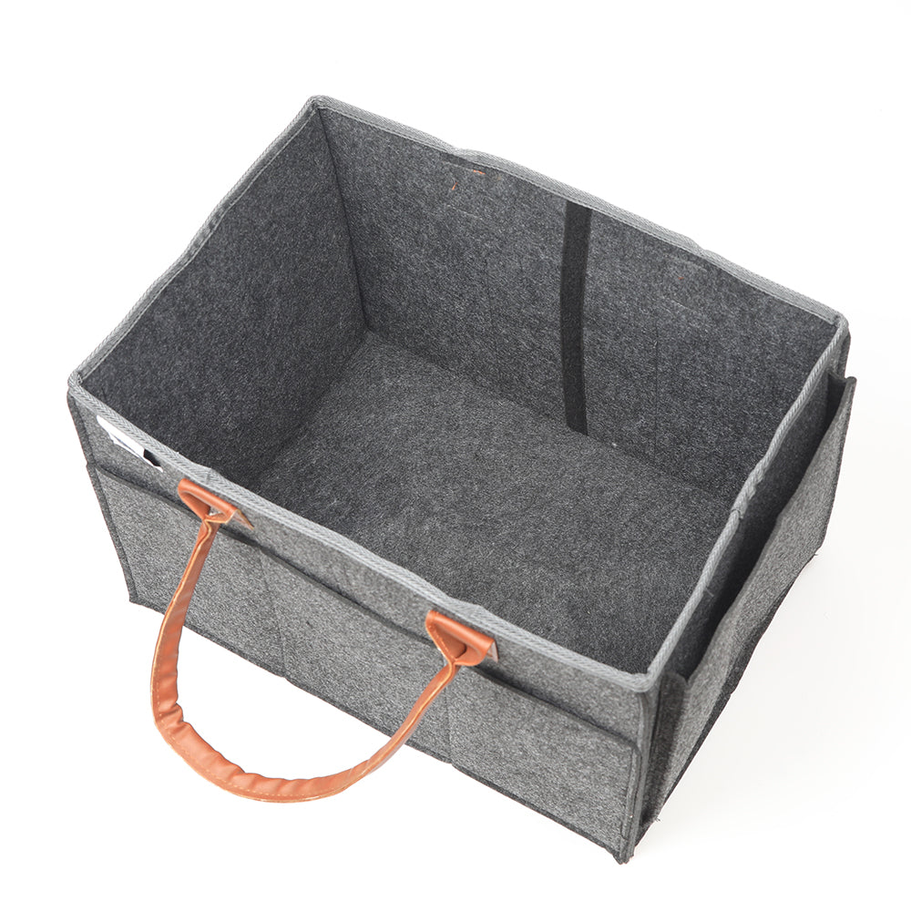 LITTLE STORY Diaper Caddy + Pouch - Large - Dark Grey