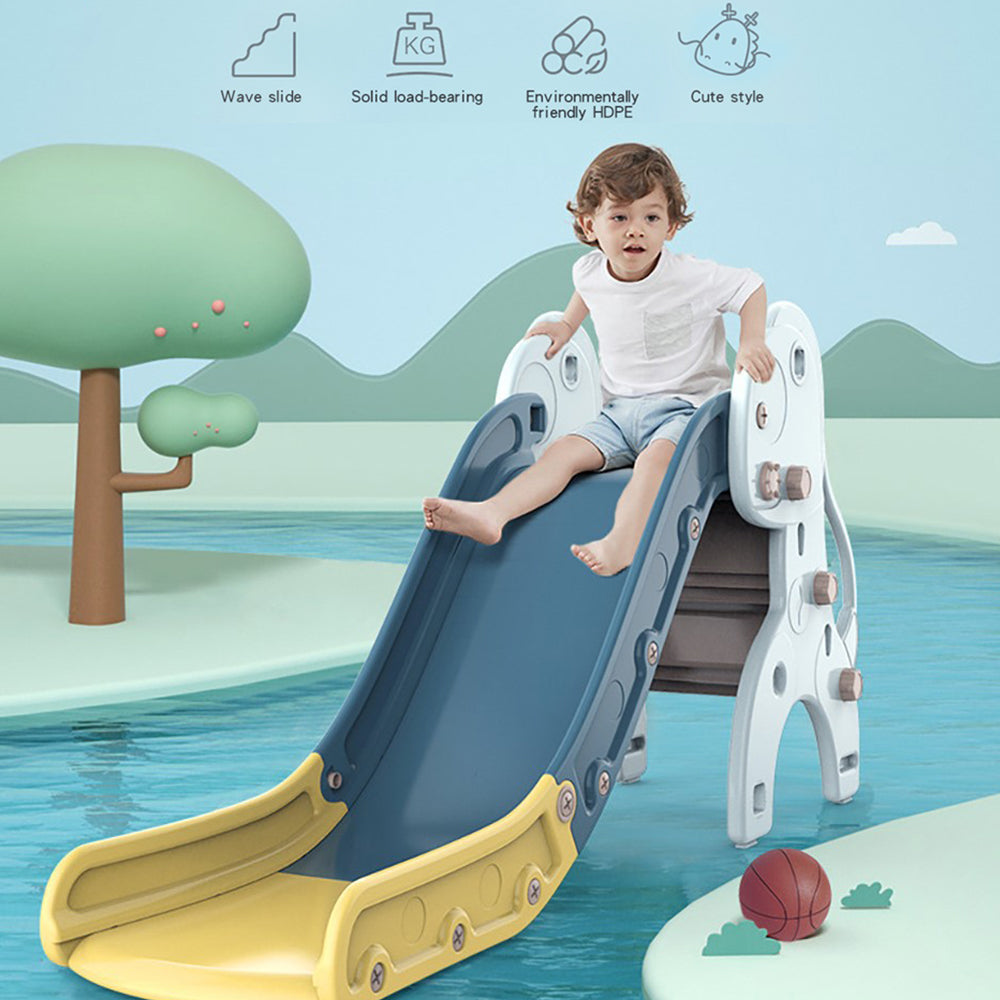 LITTLE STORY Dinosaur Slide with Basket Ball Hoop