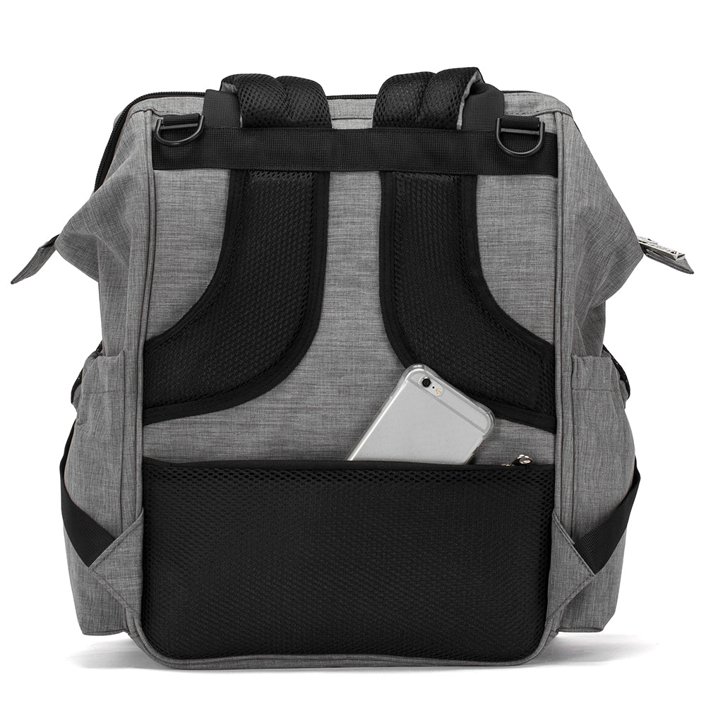 LITTLE STORY Elite Diaper Bag w/Stroller Hooks & Changing mat - Grey