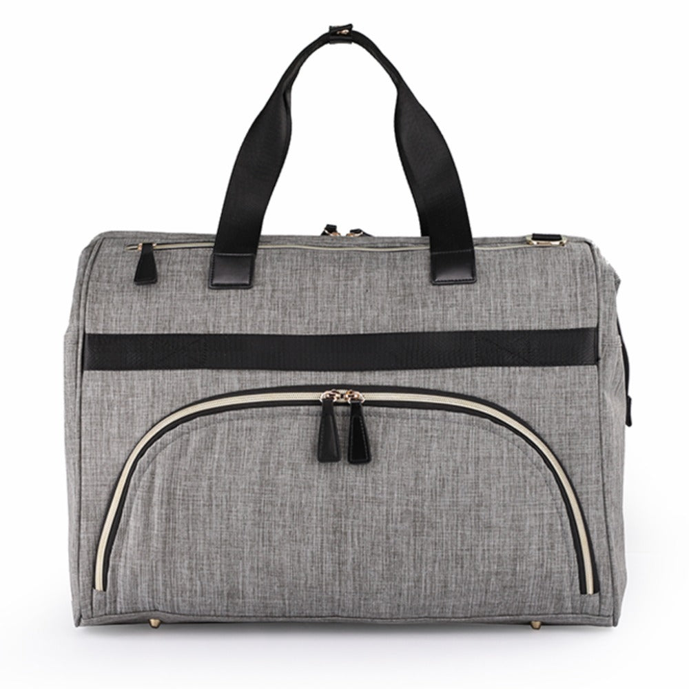 LITTLE STORY Gabrielle Mom Dad XL Travel Diaper Bag w/Diaper Changing Mat - Grey