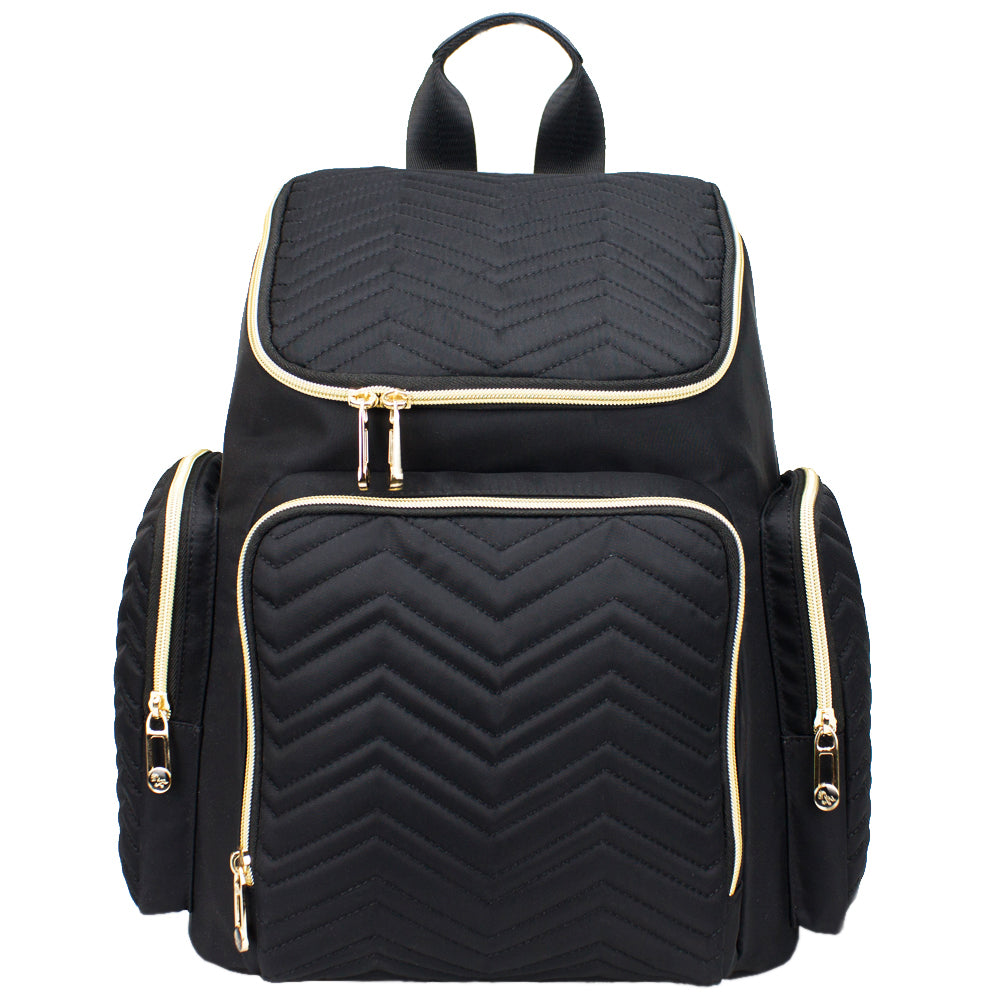 LITTLE STORY Georgia Diaper Bag wt Changing Pad & Stroller Hooks - Black