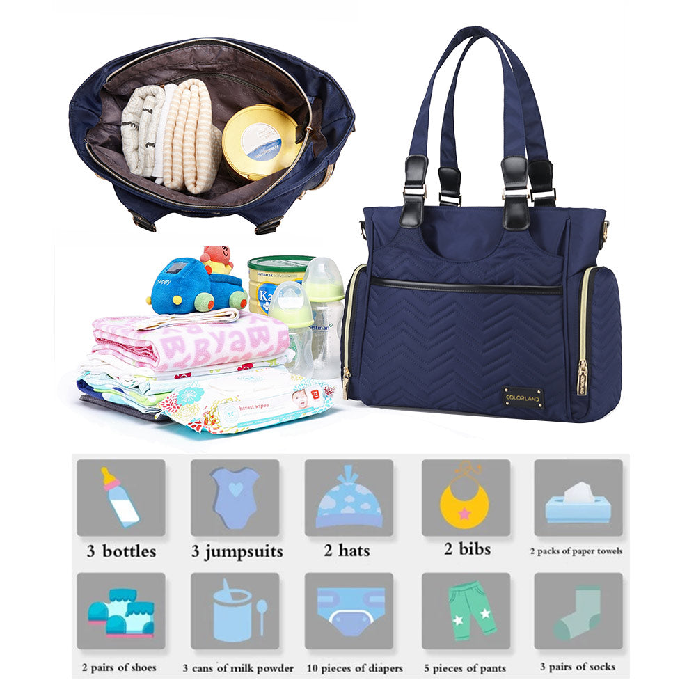 LITTLE STORY Matilda Diaper Bag - Navy Blue