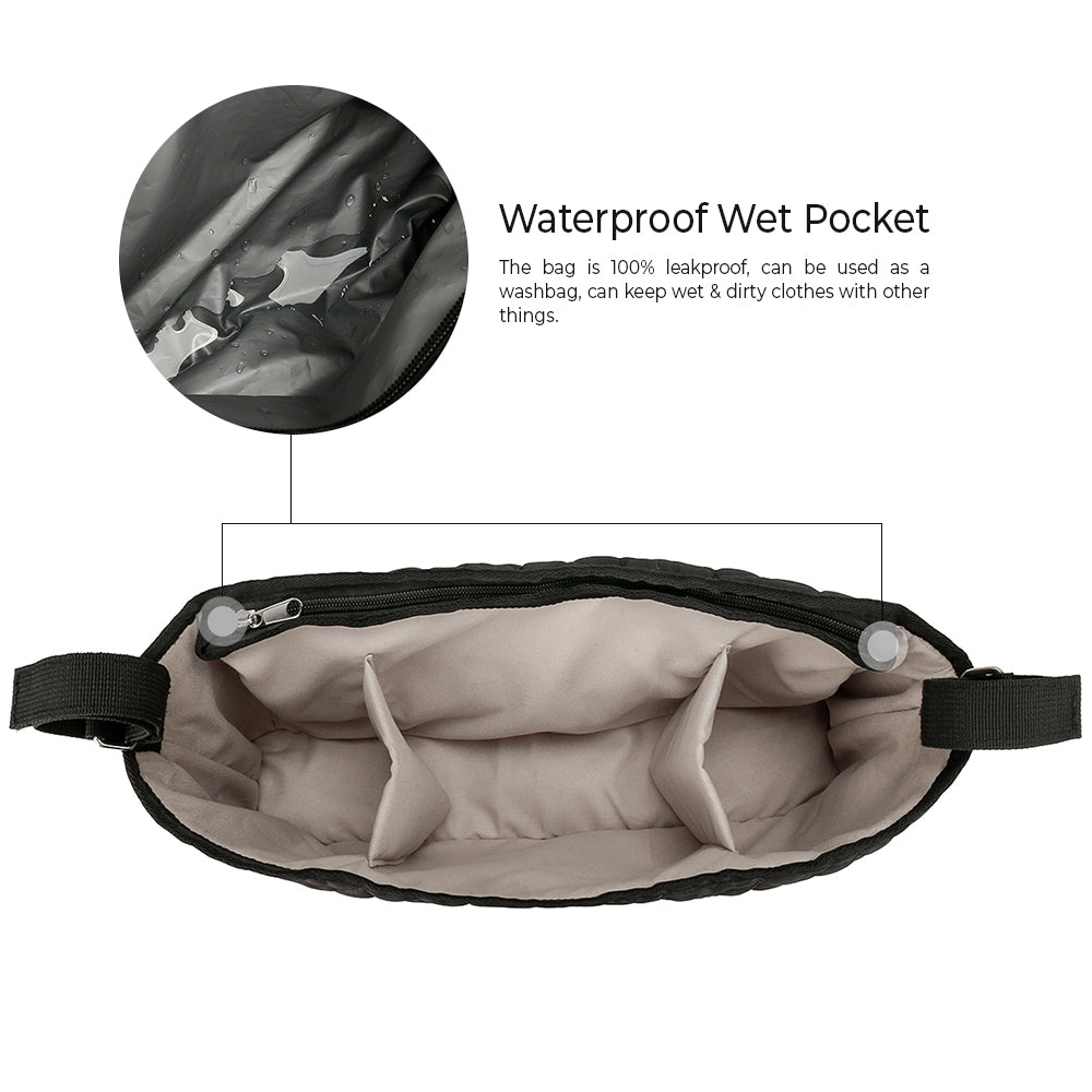 LITTLE STORY Premium Stroller Bag - Quilted - Black