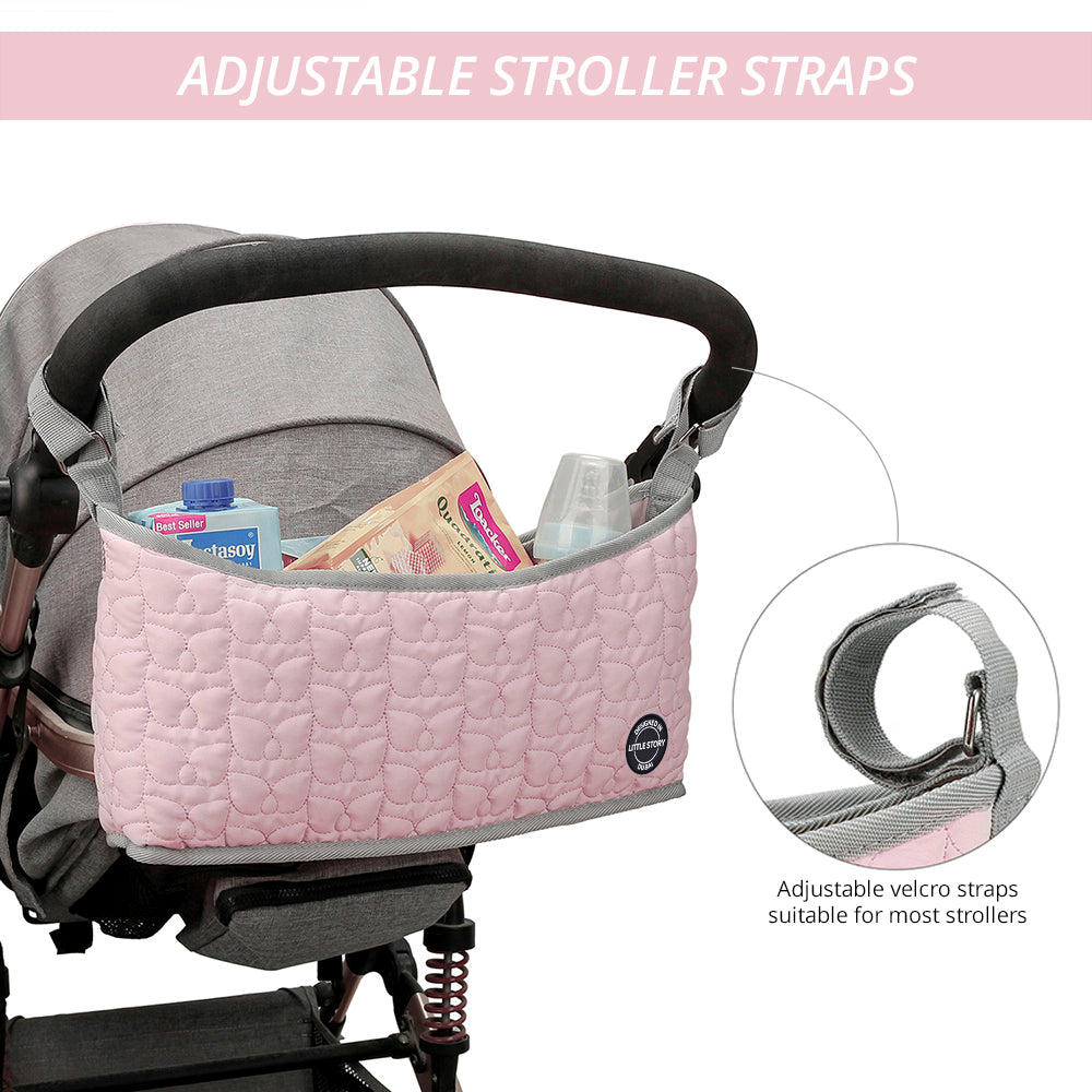 LITTLE STORY Premium Stroller Bag - Quilted - Pink