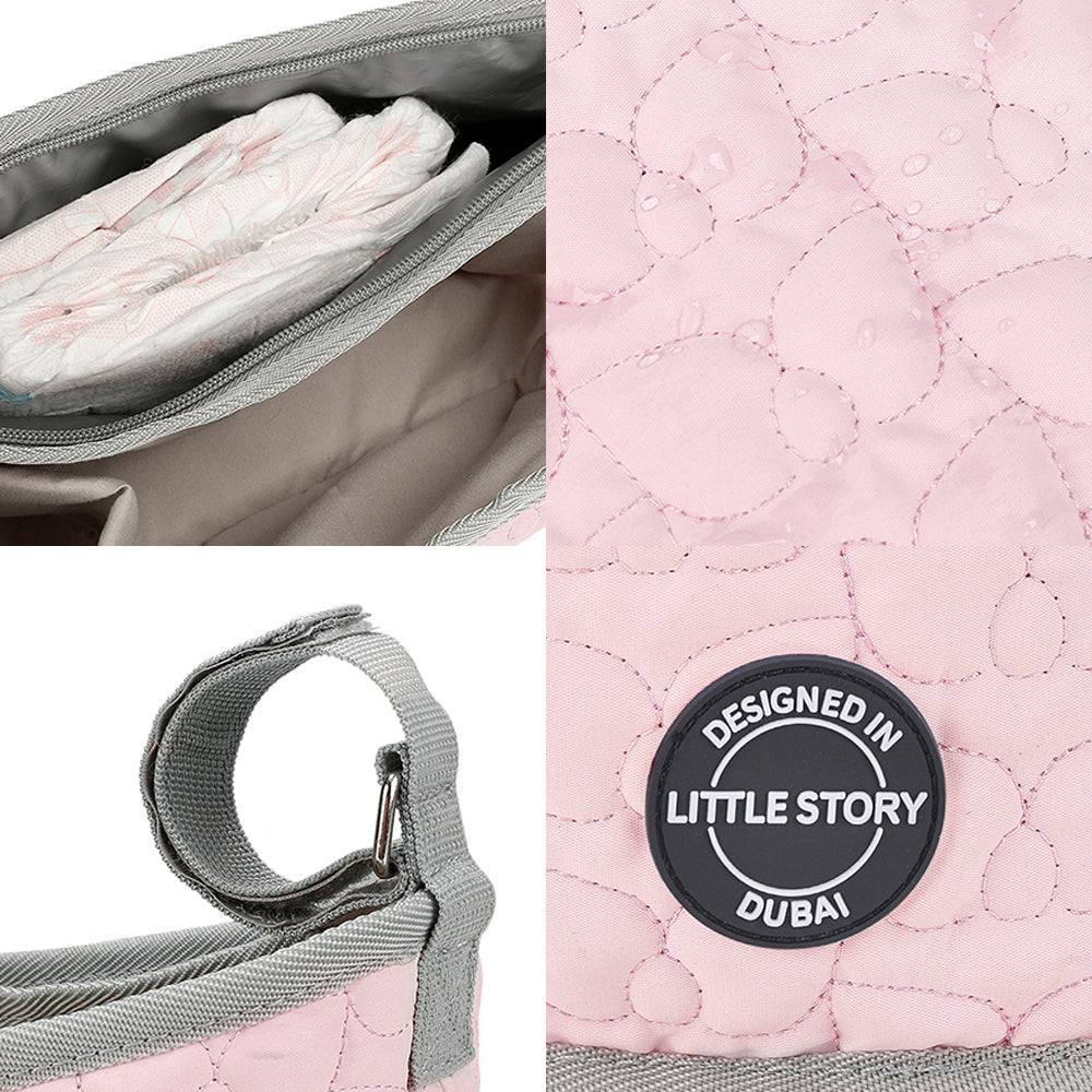 LITTLE STORY Premium Stroller Bag - Quilted - Pink