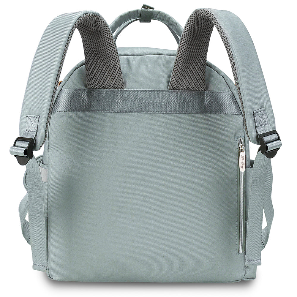 LITTLE STORY Quilted Diaper Backpack w/Pacifier bag and Stroller hooks - Wedgewood Green