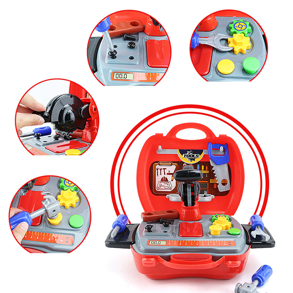 LITTLE STORY Role Play Mechanic/Junior Builder Toolbox Set (19 Pcs) - Red