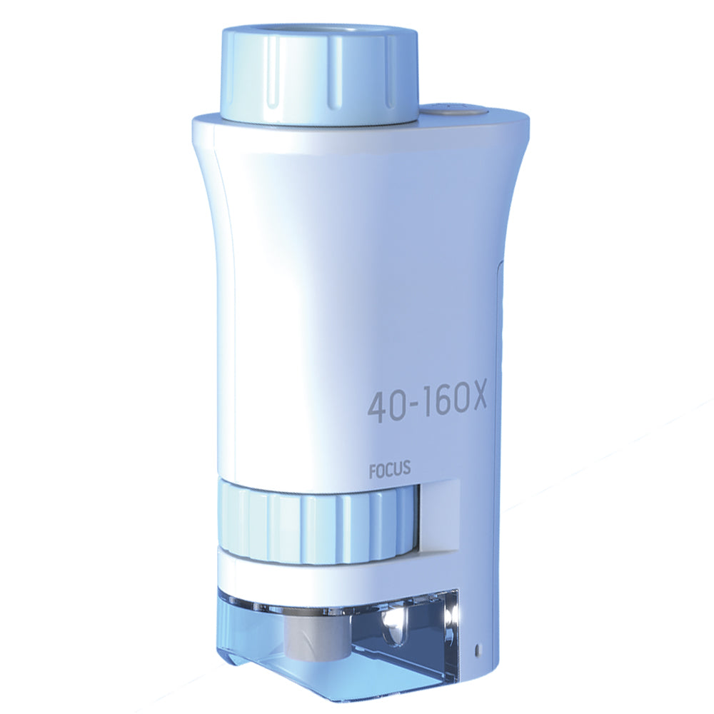 LITTLE STORY Scientific Portable Optical Microscope Toy(40 - 160X Zoom), STEM Series - Blue