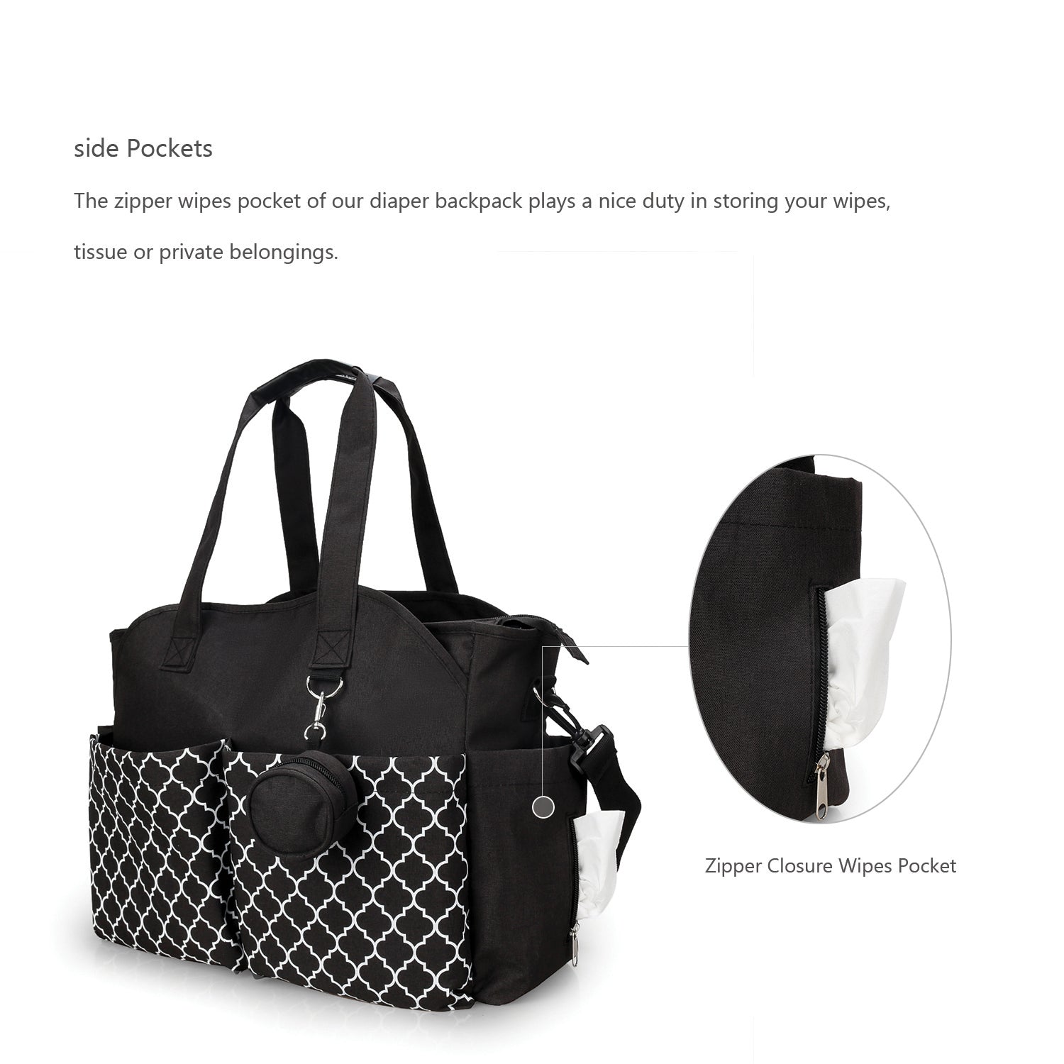 LITTLE STORY Signature Diaper Bag - Black