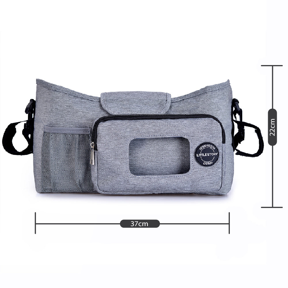 LITTLE STORY Stroller Diaper Organizer Bag - Grey
