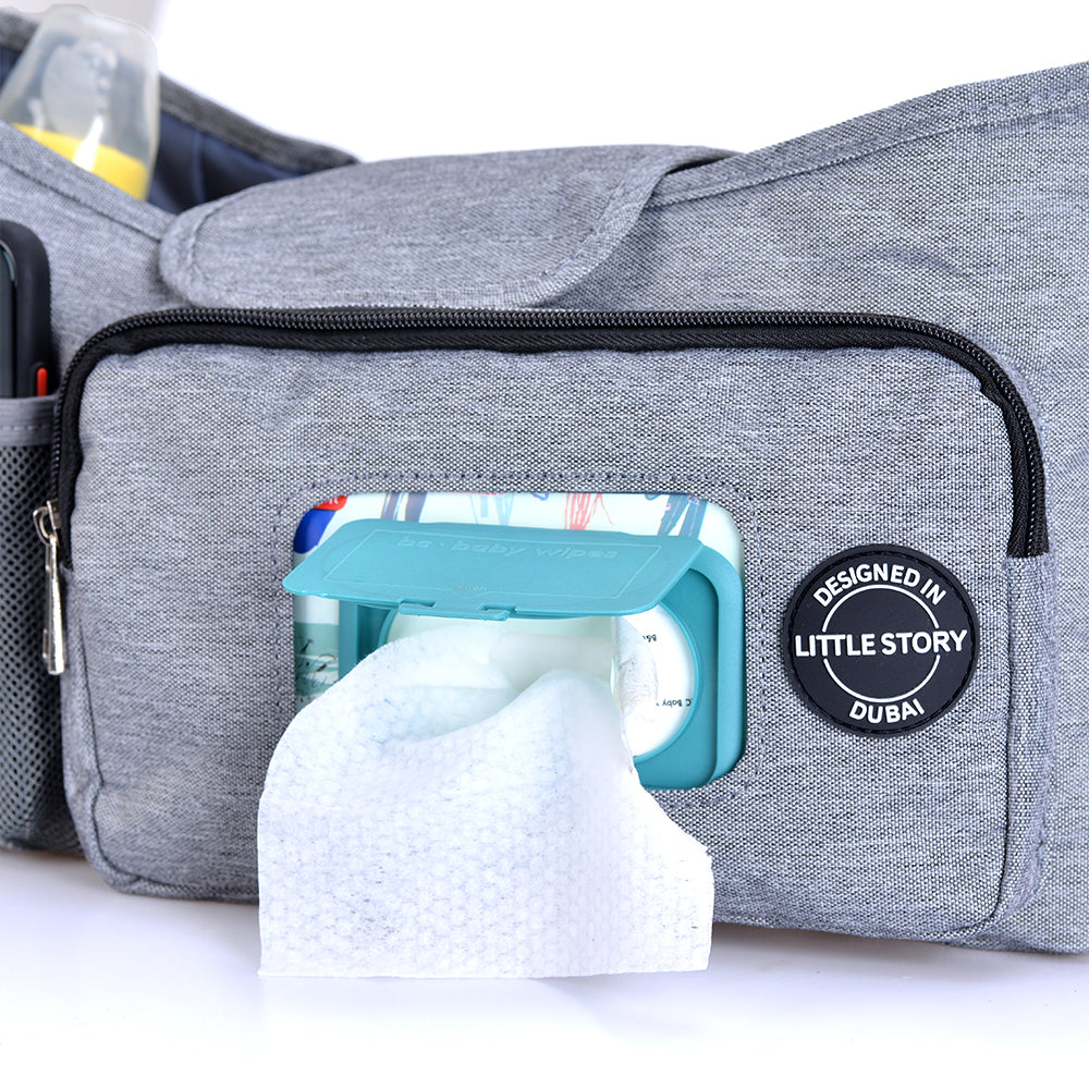LITTLE STORY Stroller Diaper Organizer Bag - Grey