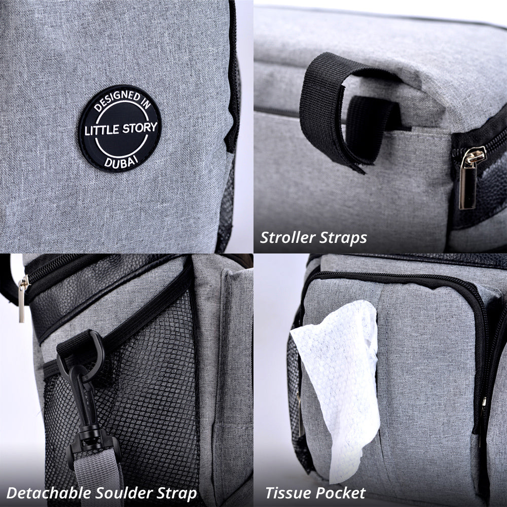 LITTLE STORY Stroller Organizer Travel Bag - Grey