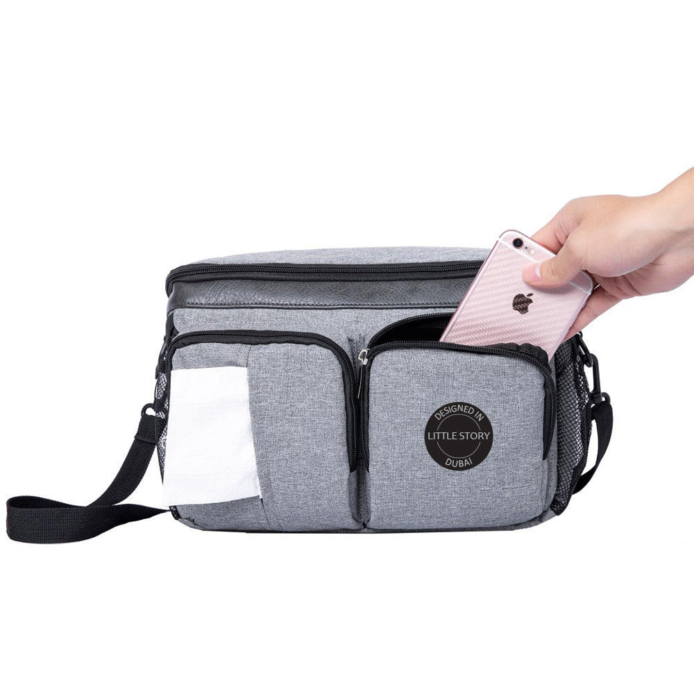 LITTLE STORY Stroller Organizer Travel Bag - Grey