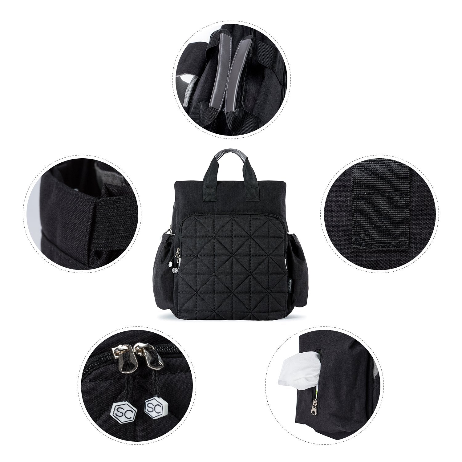 LITTLE STORY Styler Diaper Backpack - Black
