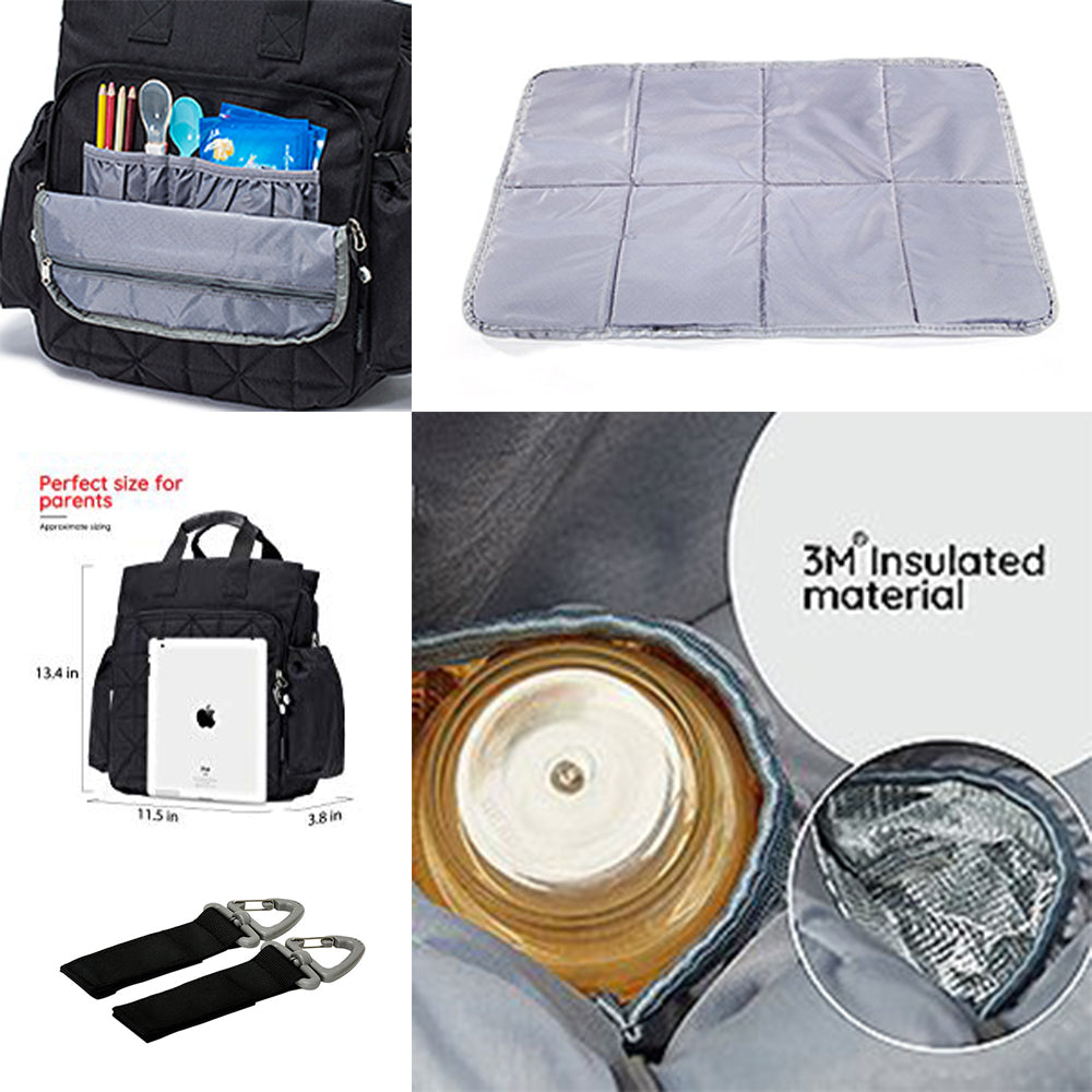 LITTLE STORY Styler Diaper Backpack - Black