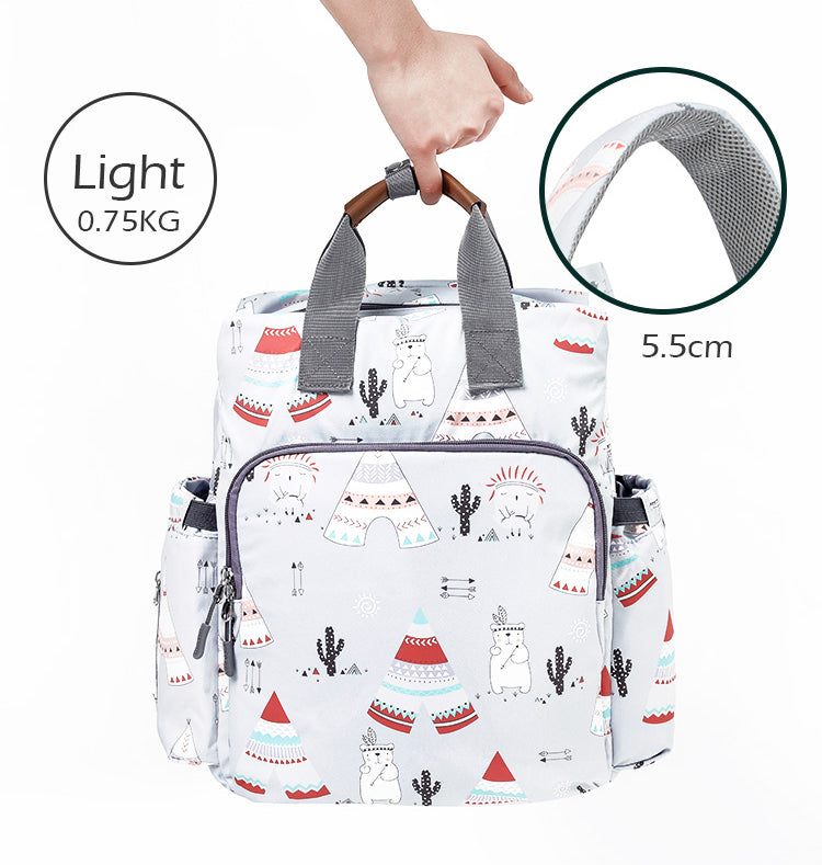 LITTLE STORY Styler Diaper Backpack - Polar Bear Grey