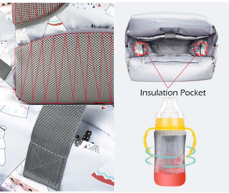 LITTLE STORY Styler Diaper Backpack - Polar Bear Grey