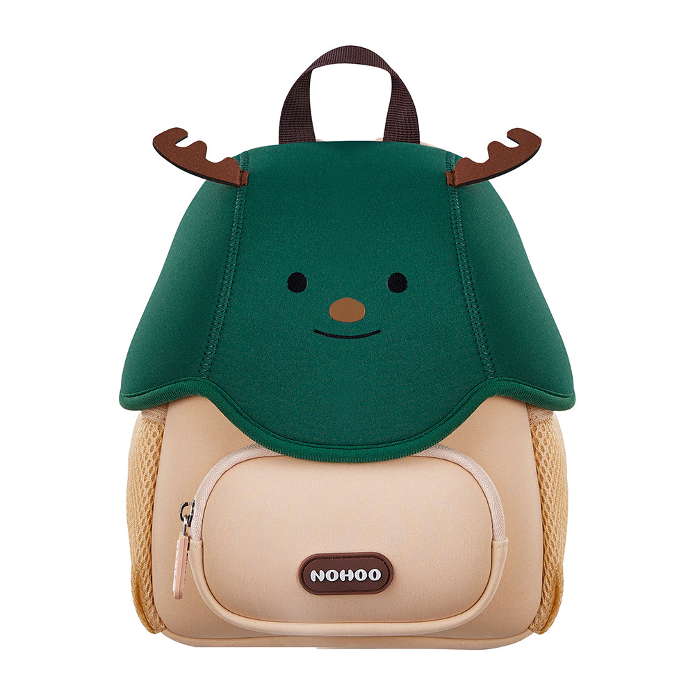 NOHOO 3D Cute Reindeer Kids School Bag/Activity Bag 10 inch- Green