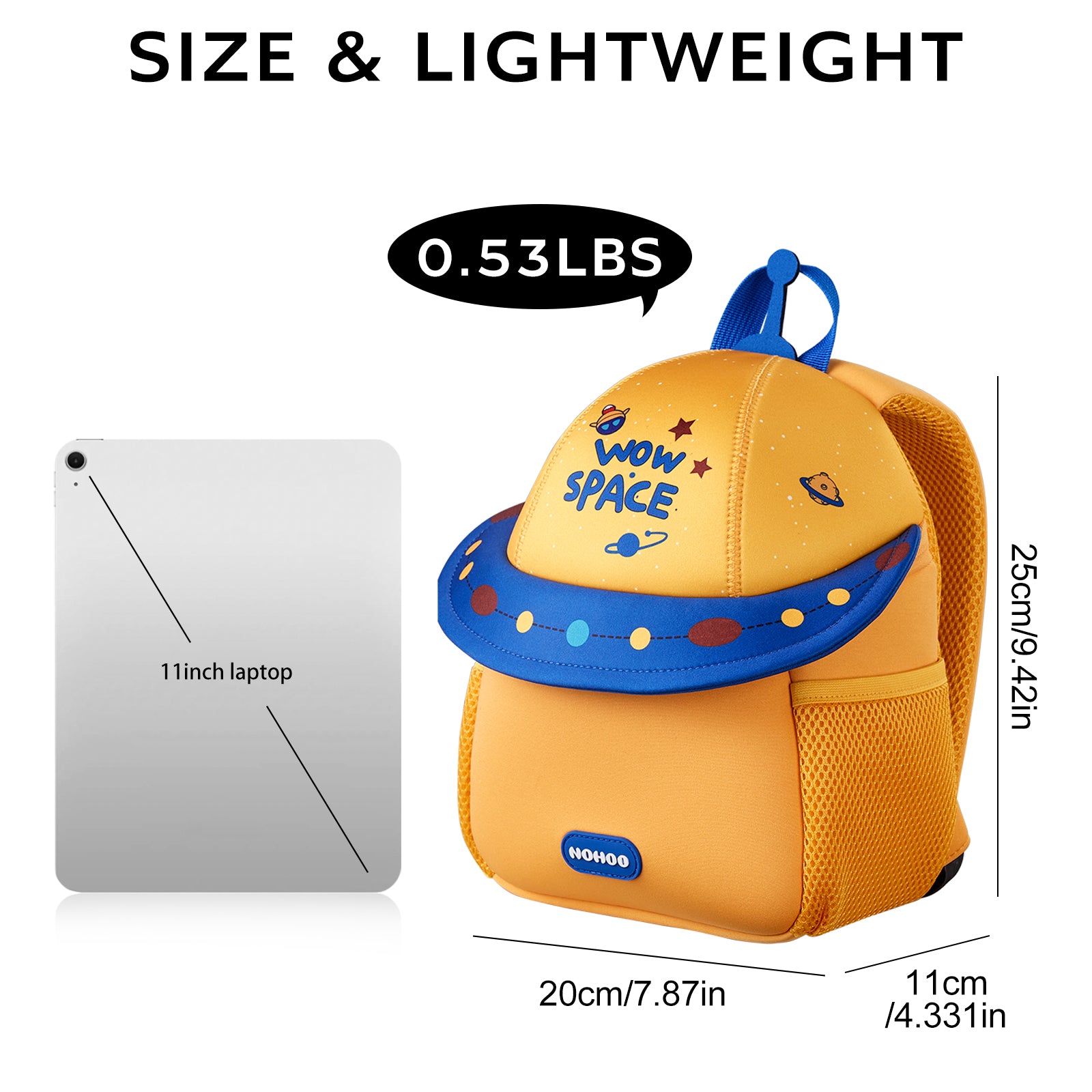 NOHOO 3D Cute UFO Kids School Bag/Activity Bag 10 inch - Yellow