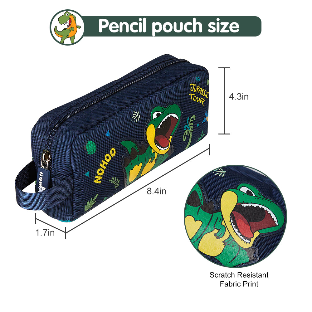 NOHOO Kids Pencil Case/Color Bag Dino - Green