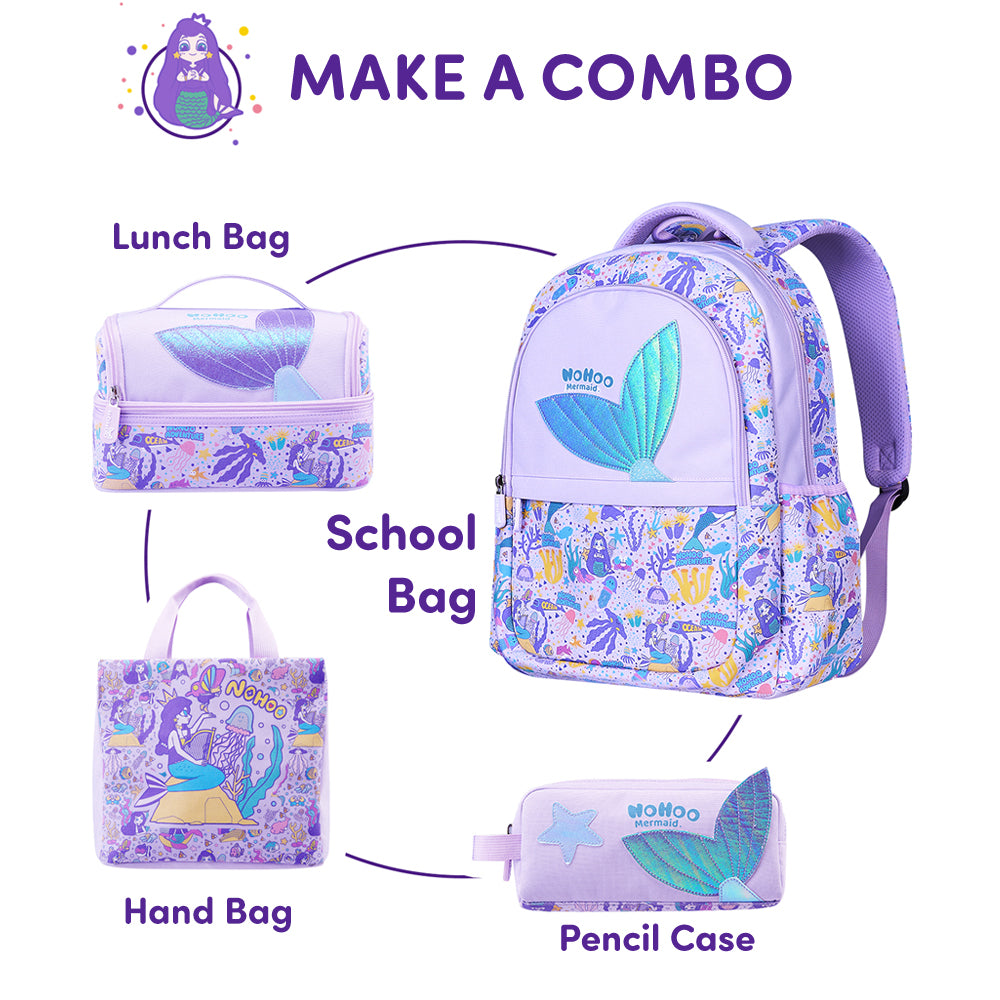 NOHOO Kids Pencil Case/Color Bag Mermaid - Purple