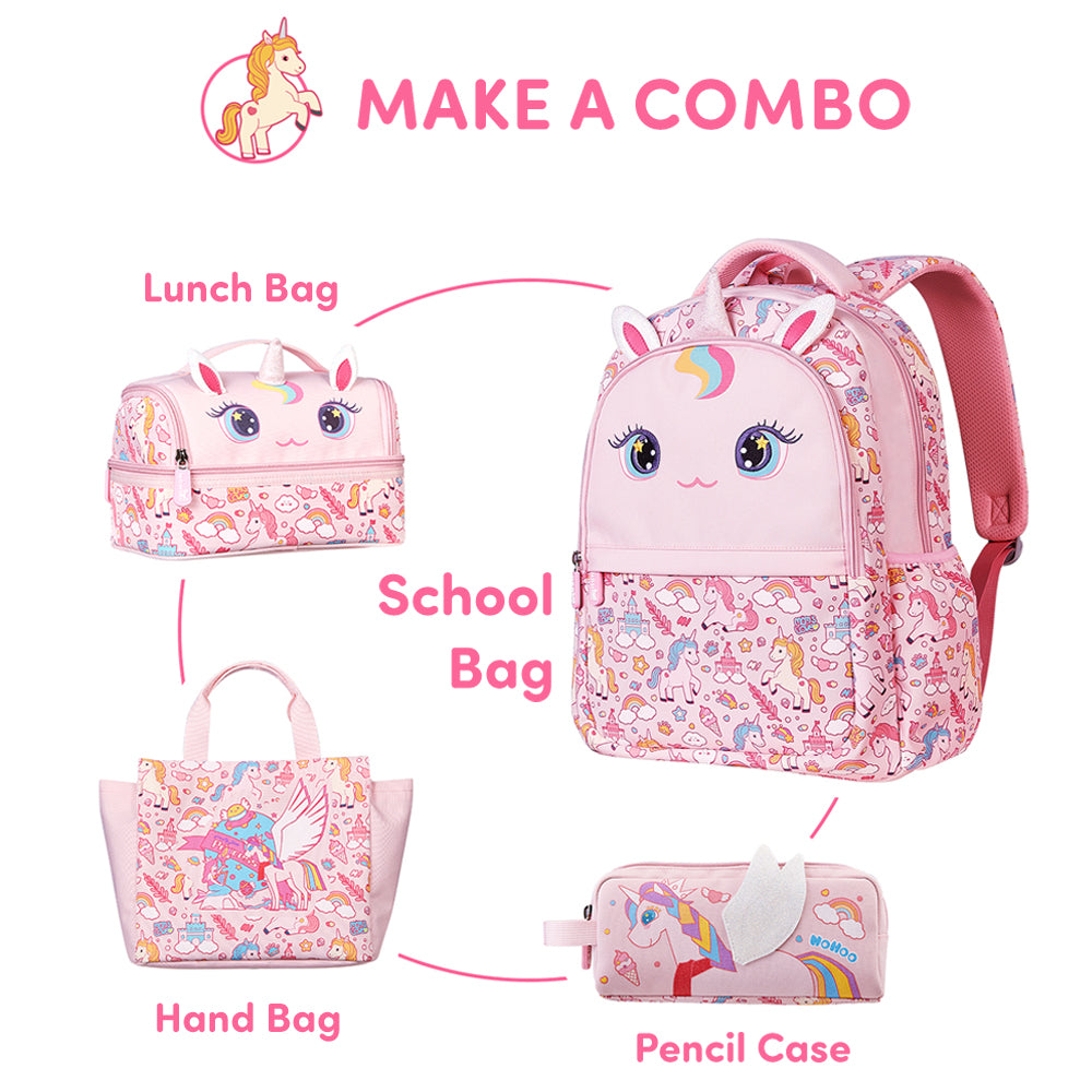 NOHOO Kids Pencil Case/Color Bag Unicorn - Pink
