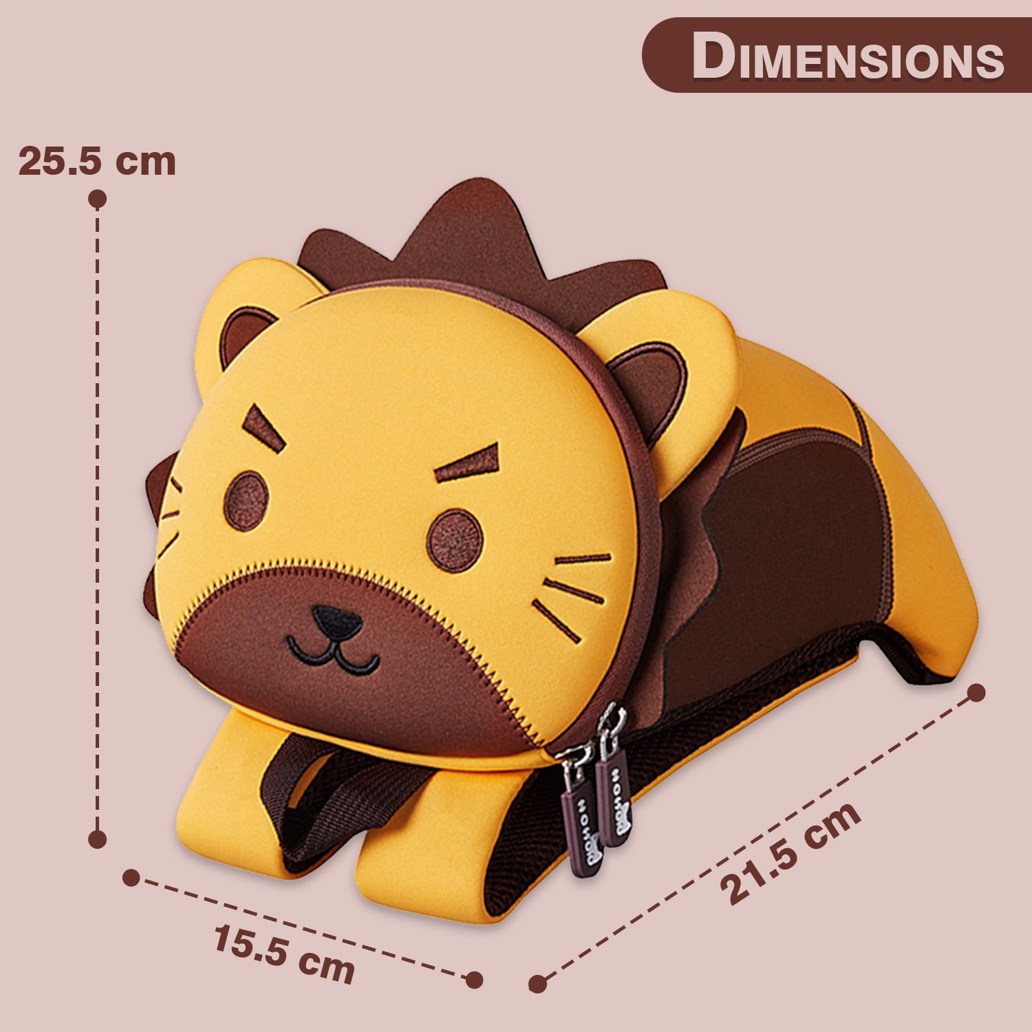 NOHOO Pre School 3D Bag Lion Yellow (Medium)