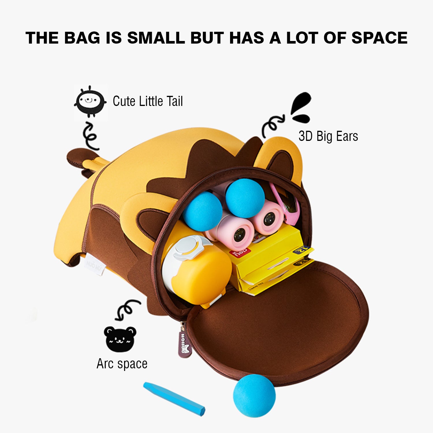 NOHOO Pre School 3D Bag Lion Yellow (Medium)