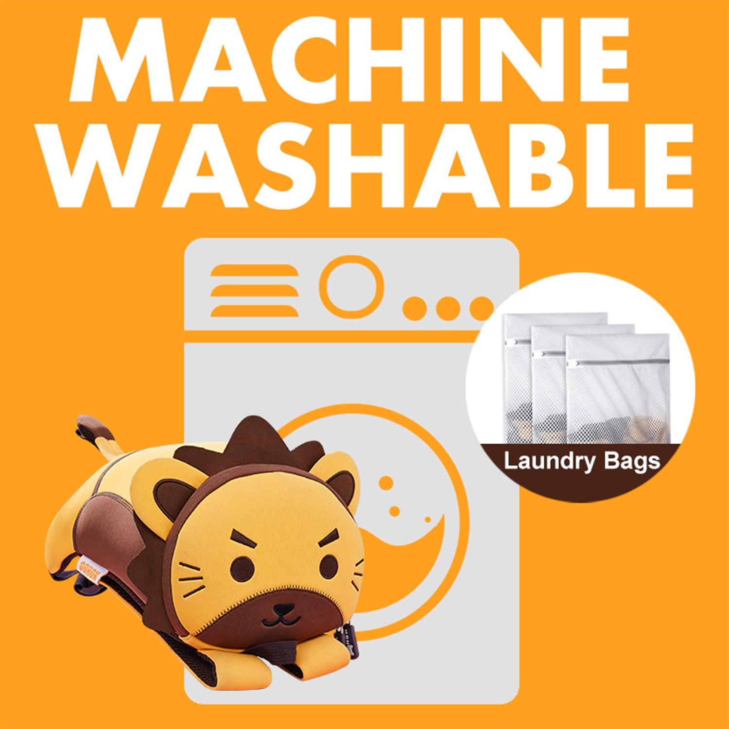 NOHOO Pre School 3D Bag Lion Yellow (Medium)