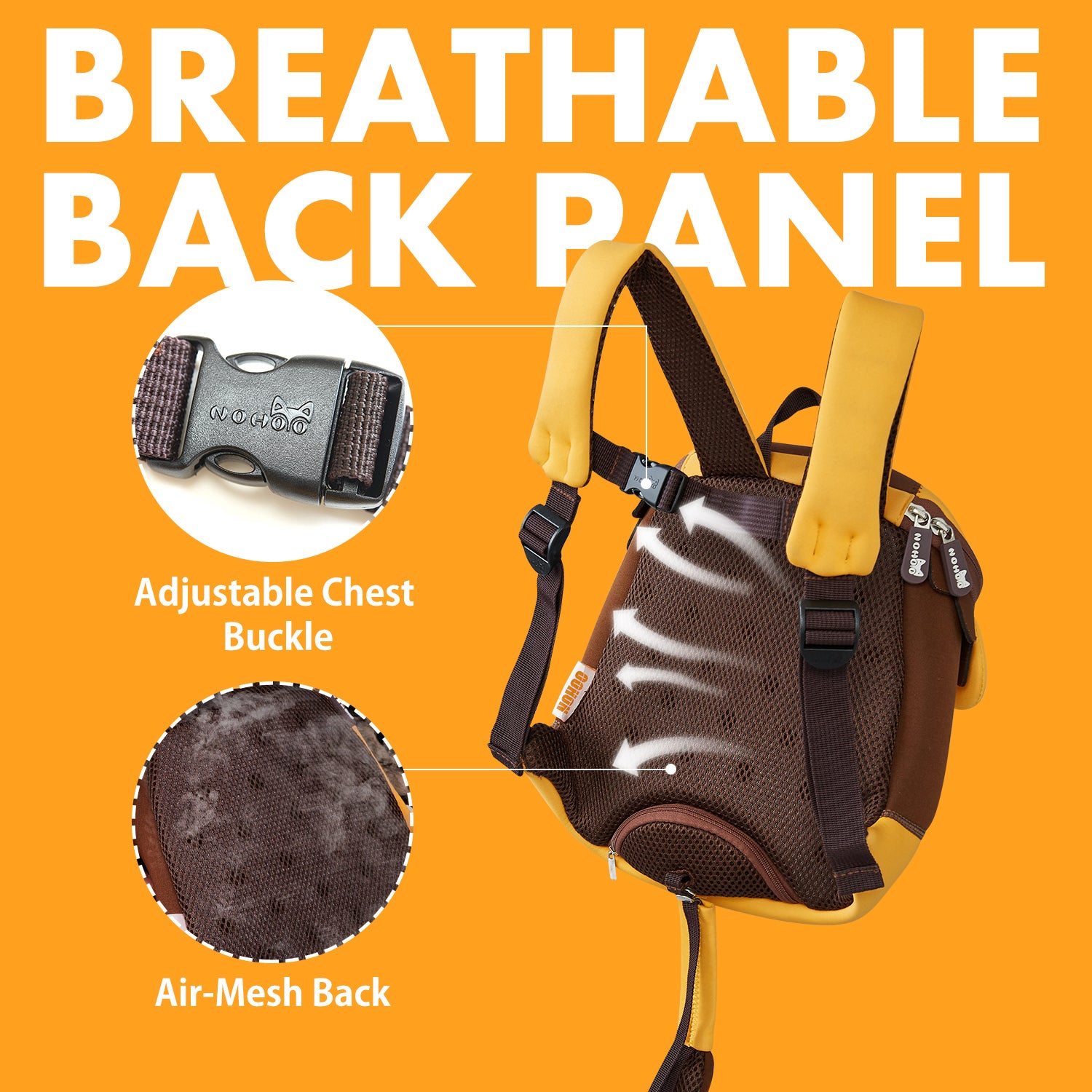 NOHOO Pre School 3D Bag Lion Yellow (Large)