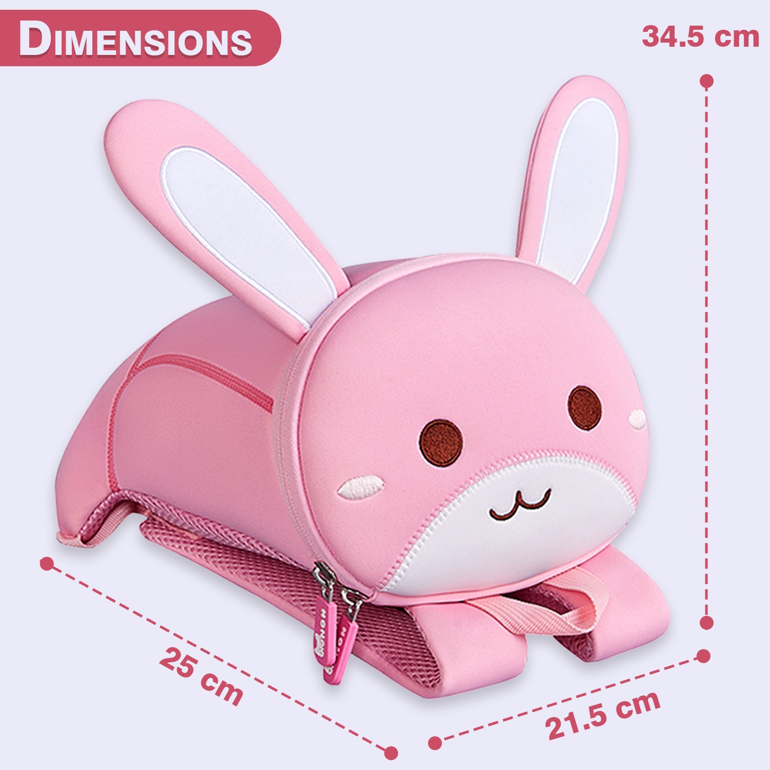 NOHOO Pre School 3D Bag Rabbit Pink (Large)